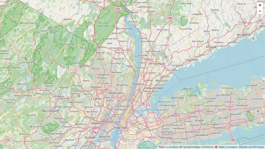 Illustrated map of the New York City and Westchester retail region